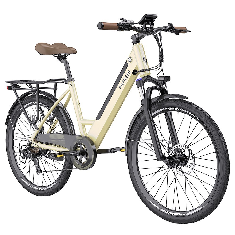 Vélo électrique de ville pas à pas FAFREES F26 Pro 26'' Doré 2