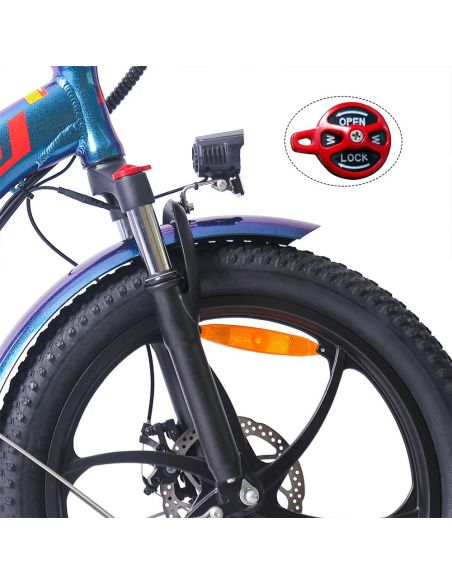 FAFREES F20 Pro Vélo Électrique 20 Pouces 25Km/h 36V 18AH 250W - Bleu Profond