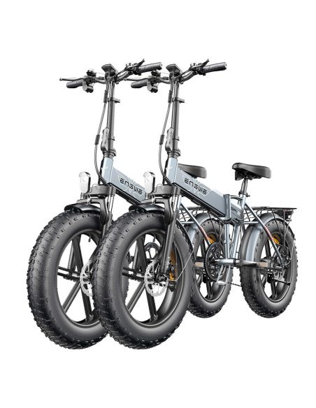 Deux Vélos de Montagne Électrique ENGWE EP-2 PRO Pliant 20 Pouces Gros Pneus 750W 13Ah  42Km/h Gris