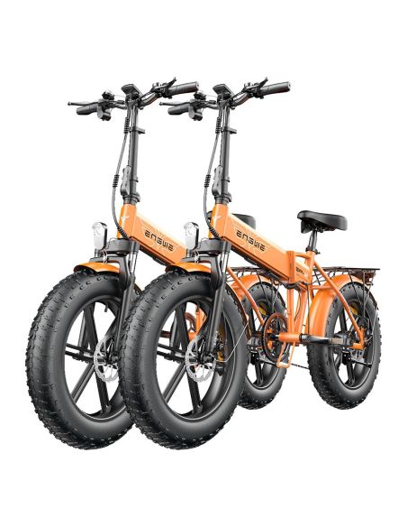 Deux Vélos de Montagne Électrique ENGWE EP-2 PRO Pliant 20 Pouces Gros Pneus 750W 13Ah  42Km/h Orange