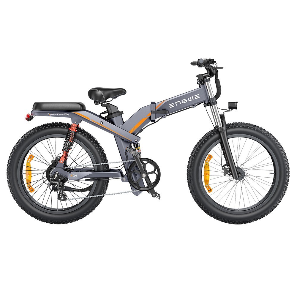 Vélo Électrique ENGWE X24 - 1000W - 50 km/h - Pneus 24 Pouces - Double Batterie 48V 29.2Ah - Couleur Gris