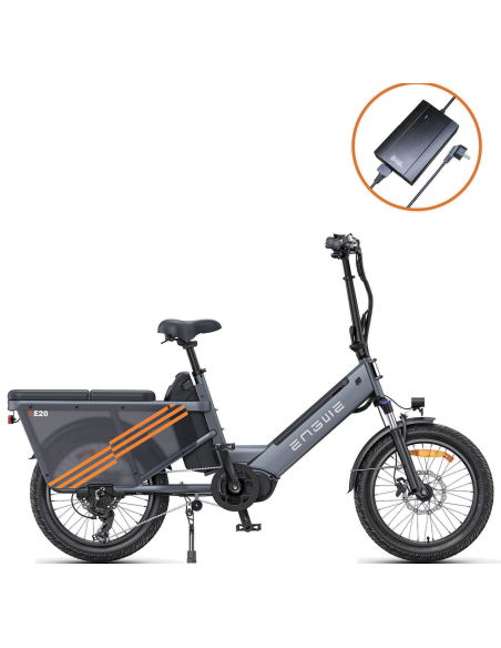 Vélo Cargo Électrique ENGWE LE20 Gris 250W 1 Batterie 19.2AH