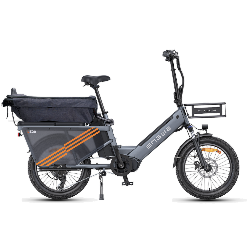 Vélo Cargo Électrique ENGWE LE20 Gris 250W 2 Batteries 38.4AH 2