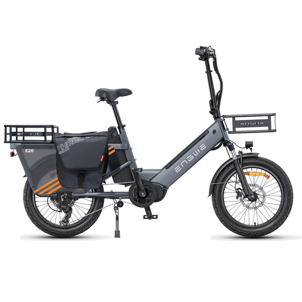 Vélo Cargo Électrique ENGWE LE20 Gris VERSION PASSAGER 250W 1 Batterie 19.2AH