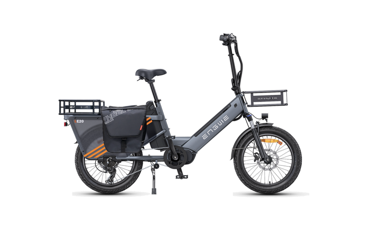 Vélo Cargo Électrique ENGWE LE20 Gris VERSION PASSAGER 250W 1 Batterie 19.2AH