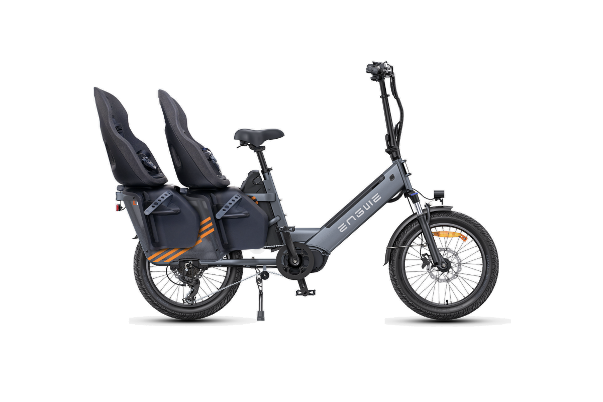 Vélo Cargo Électrique ENGWE LE20 Gris VERSION PASSAGER 250W 1 Batterie 19.2AH