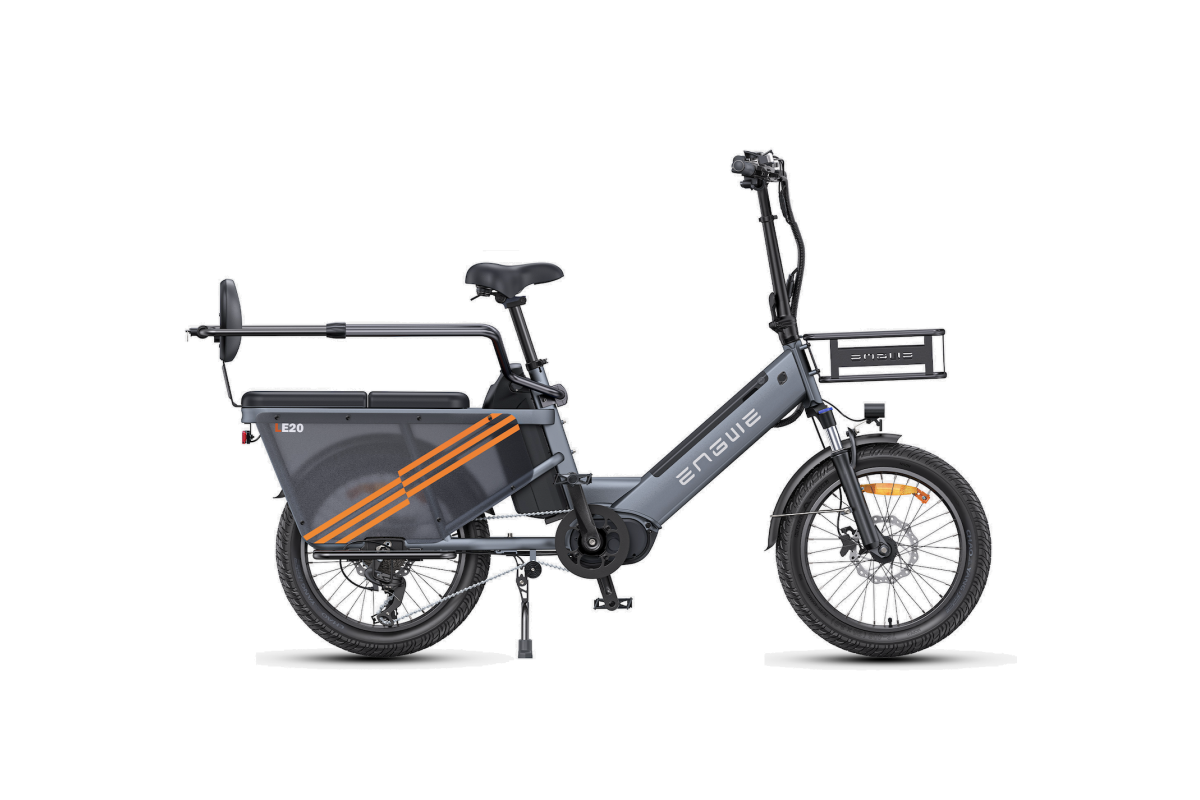 Vélo Cargo Électrique ENGWE LE20 Gris VERSION PASSAGER 250W 1 Batterie 19.2AH