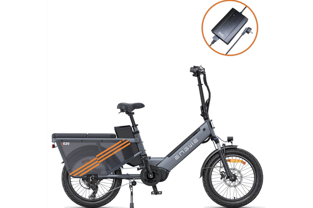 Vélo Cargo Électrique ENGWE LE20 Gris VERSION PASSAGER 250W 1 Batterie 19.2AH