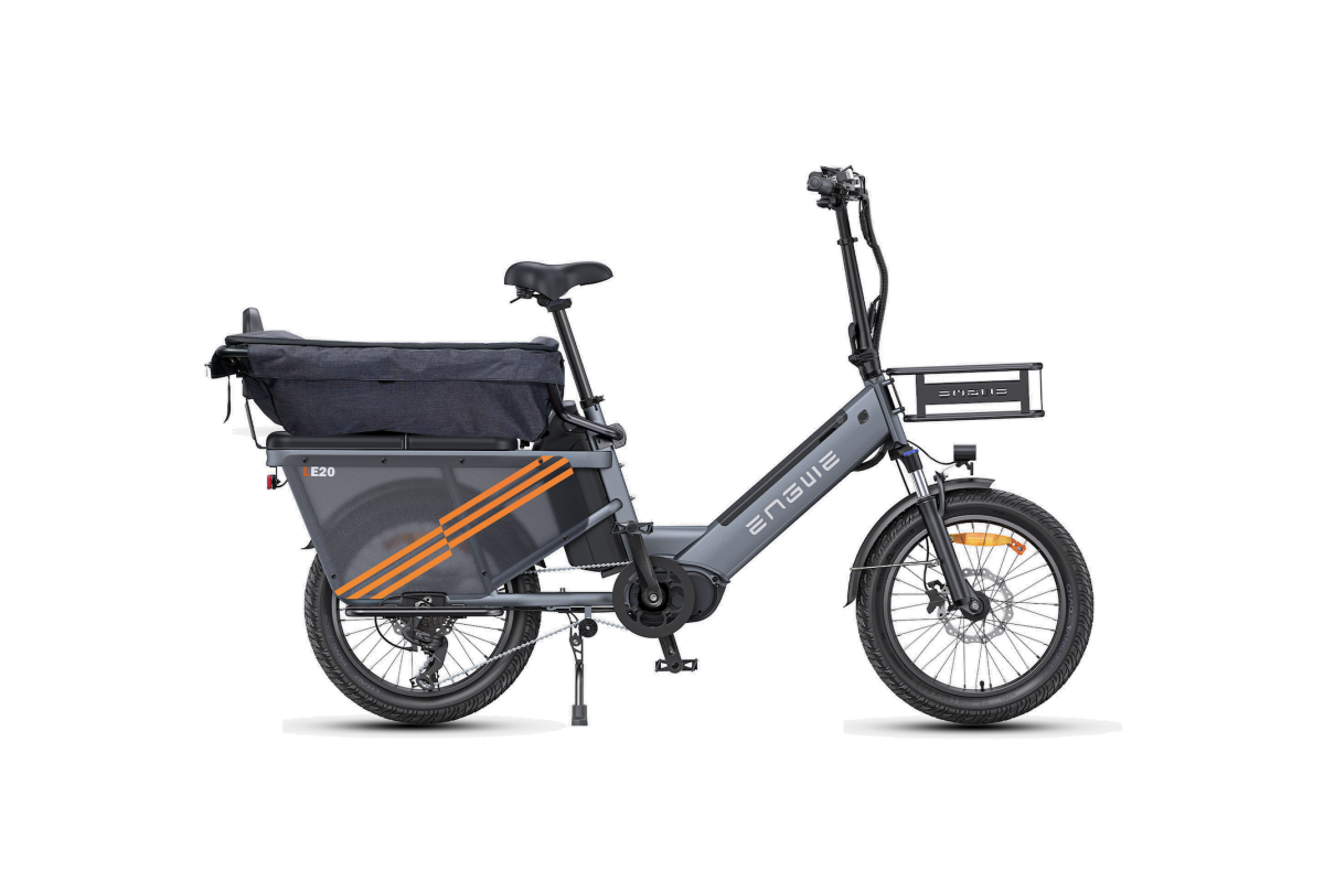 Vélo Cargo Électrique ENGWE LE20 Gris VERSION PASSAGER 250W 1 Batterie 19.2AH