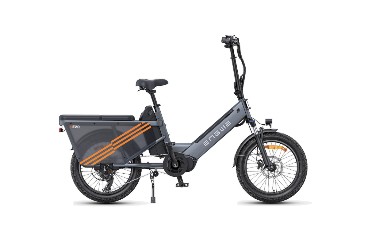 Vélo Cargo Électrique ENGWE LE20 Gris VERSION PASSAGER 250W 1 Batterie 19.2AH