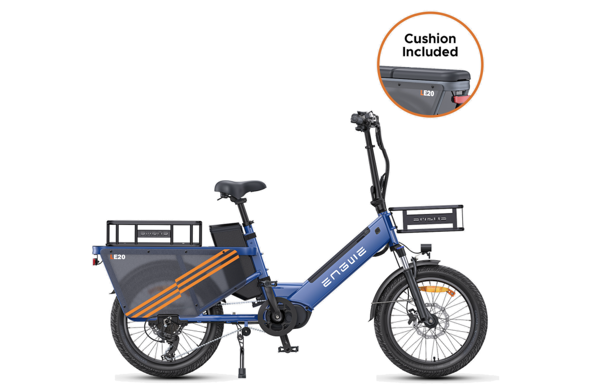 Vélo Cargo Électrique ENGWE LE20 Gris VERSION PASSAGER 250W 1 Batterie 19.2AH
