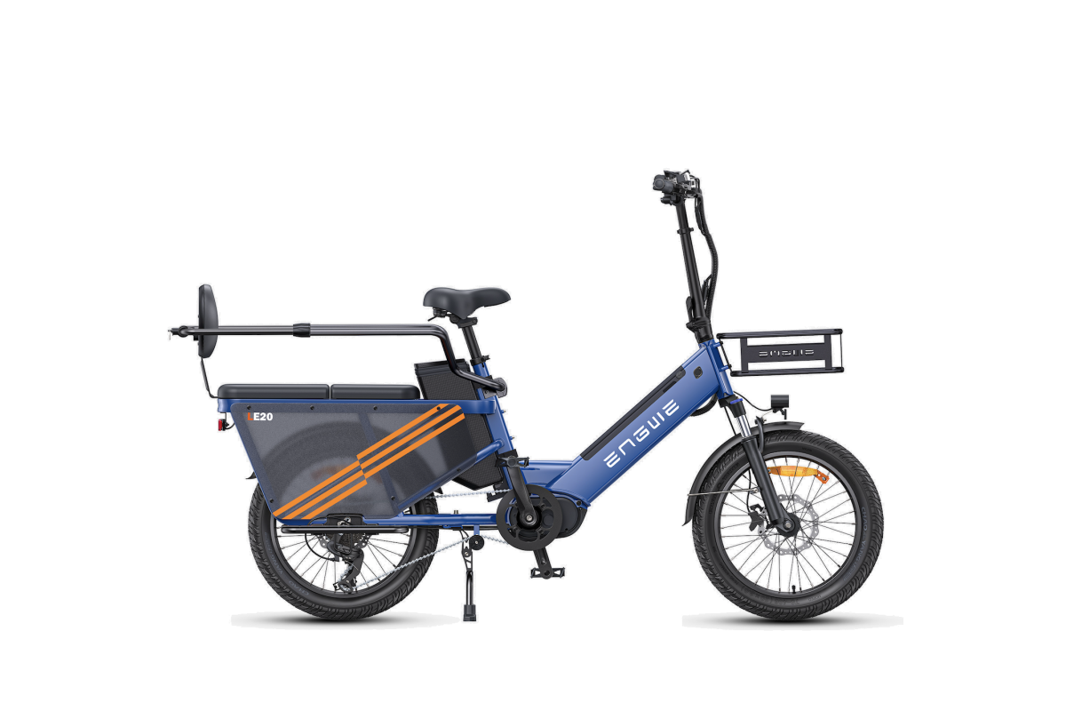 Vélo Cargo Électrique ENGWE LE20 Gris VERSION PASSAGER 250W 1 Batterie 19.2AH