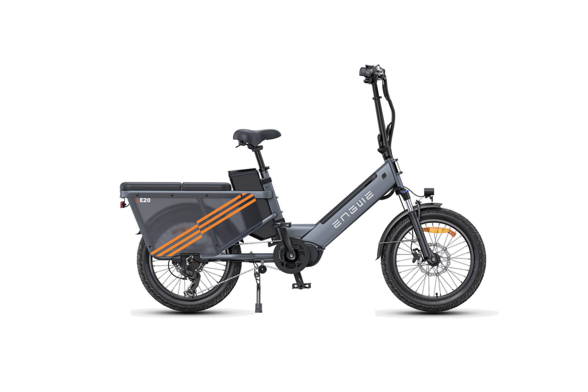 Vélo Cargo Électrique ENGWE LE20 Gris VERSION PASSAGER 250W 1 Batterie 19.2AH