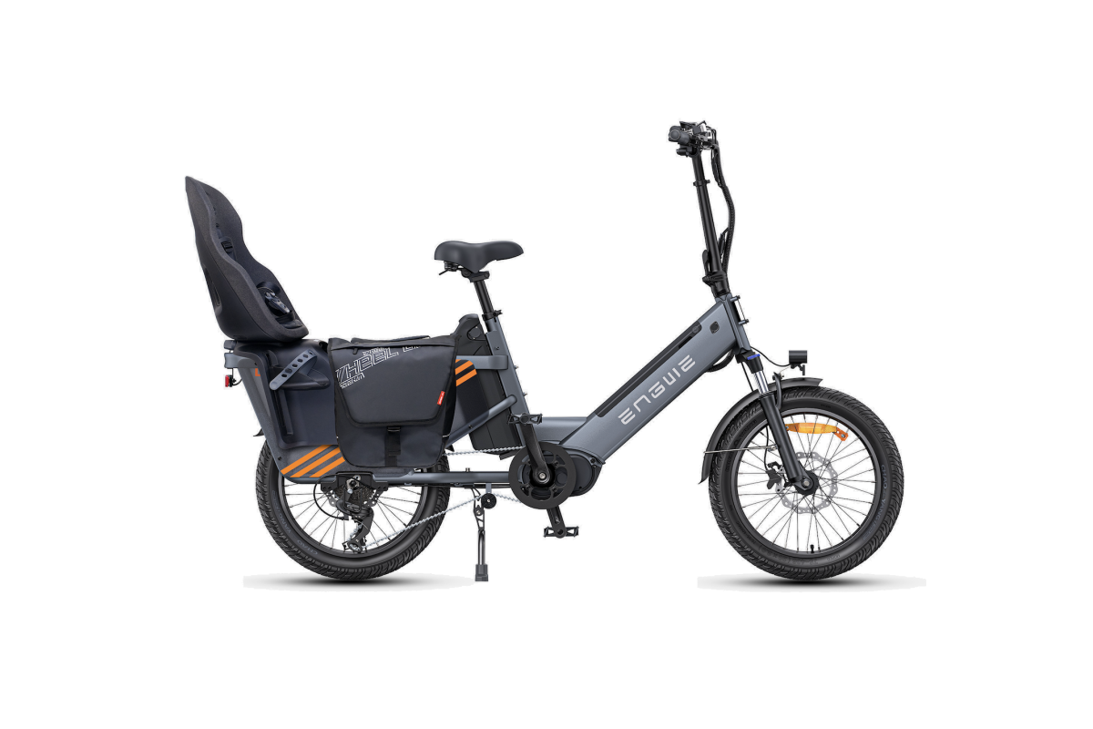 Vélo Cargo Électrique ENGWE LE20 Gris VERSION PASSAGER 250W 1 Batterie 19.2AH