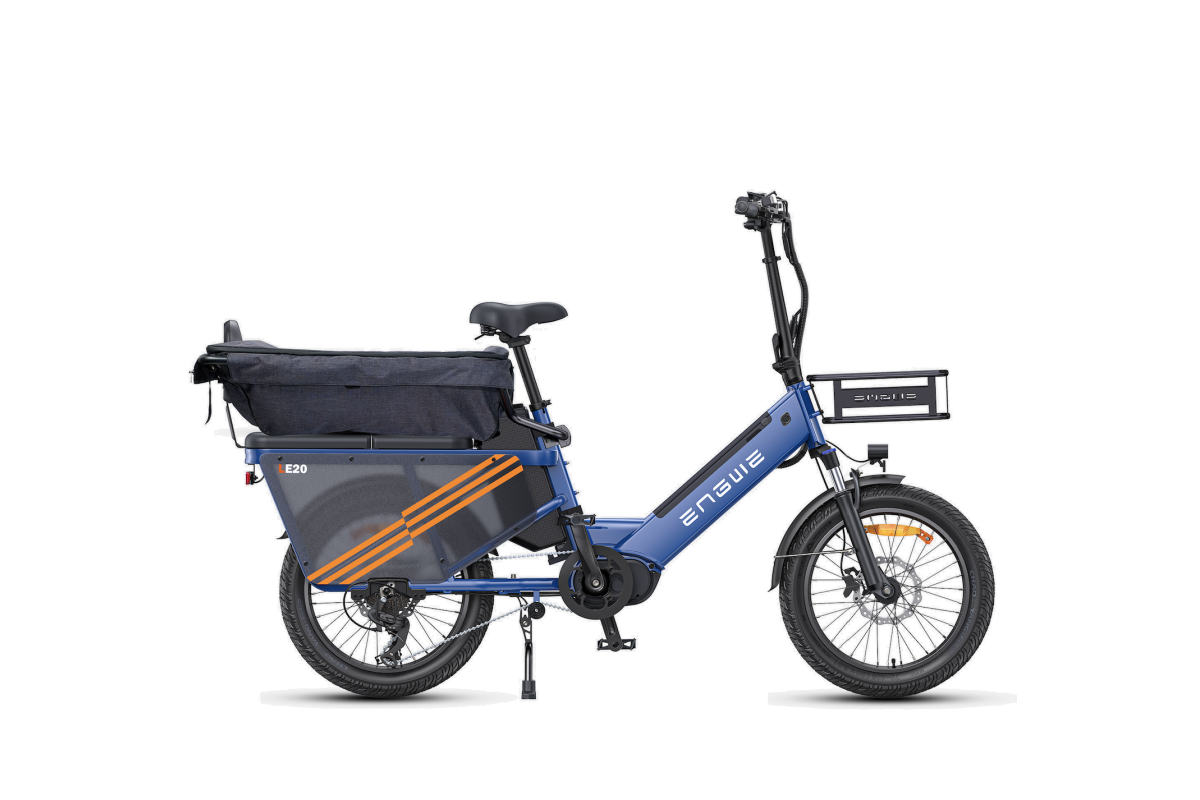 Vélo Cargo Électrique ENGWE LE20 Gris VERSION PASSAGER 250W 1 Batterie 19.2AH