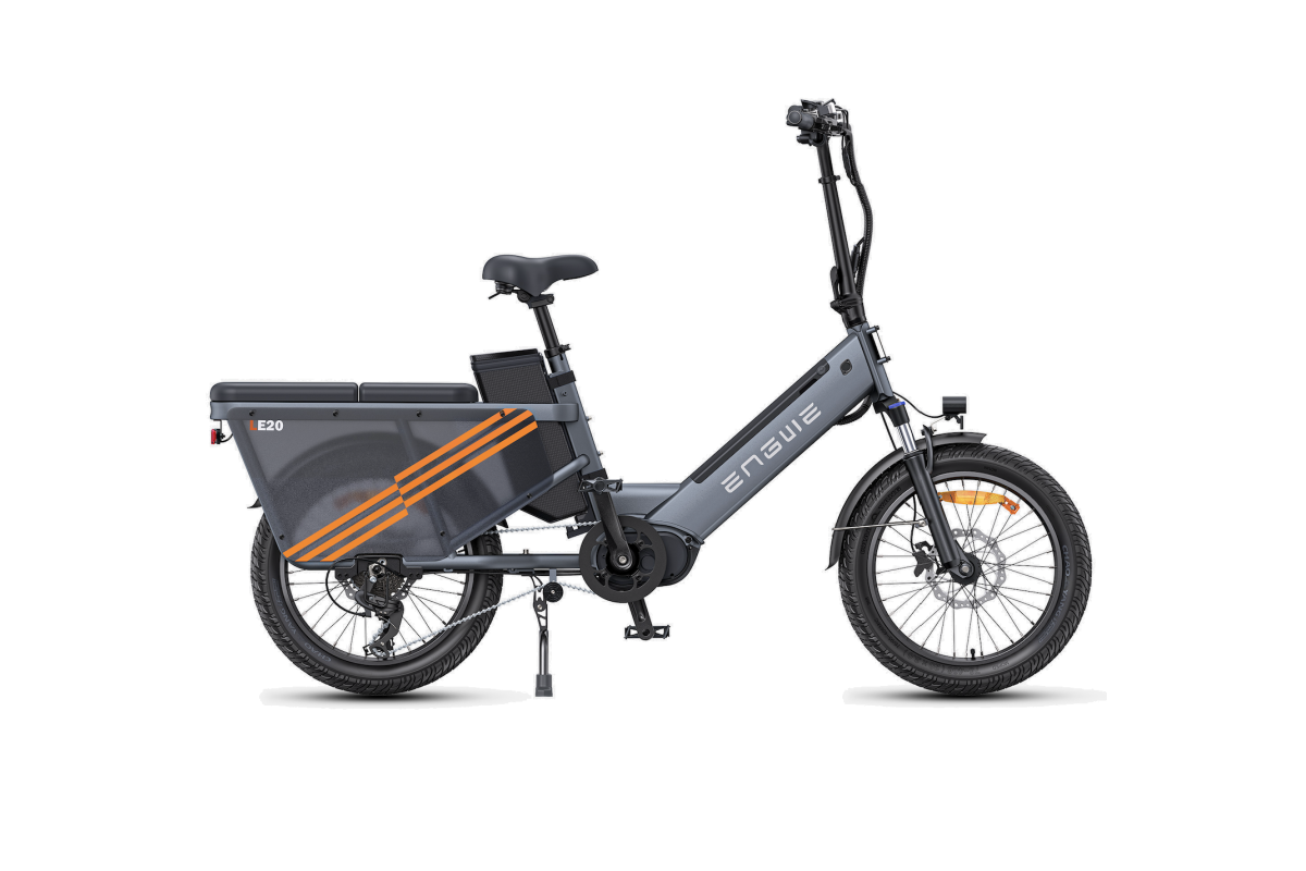 Vélo Cargo Électrique ENGWE LE20 Gris VERSION PASSAGER 250W 1 Batterie 19.2AH
