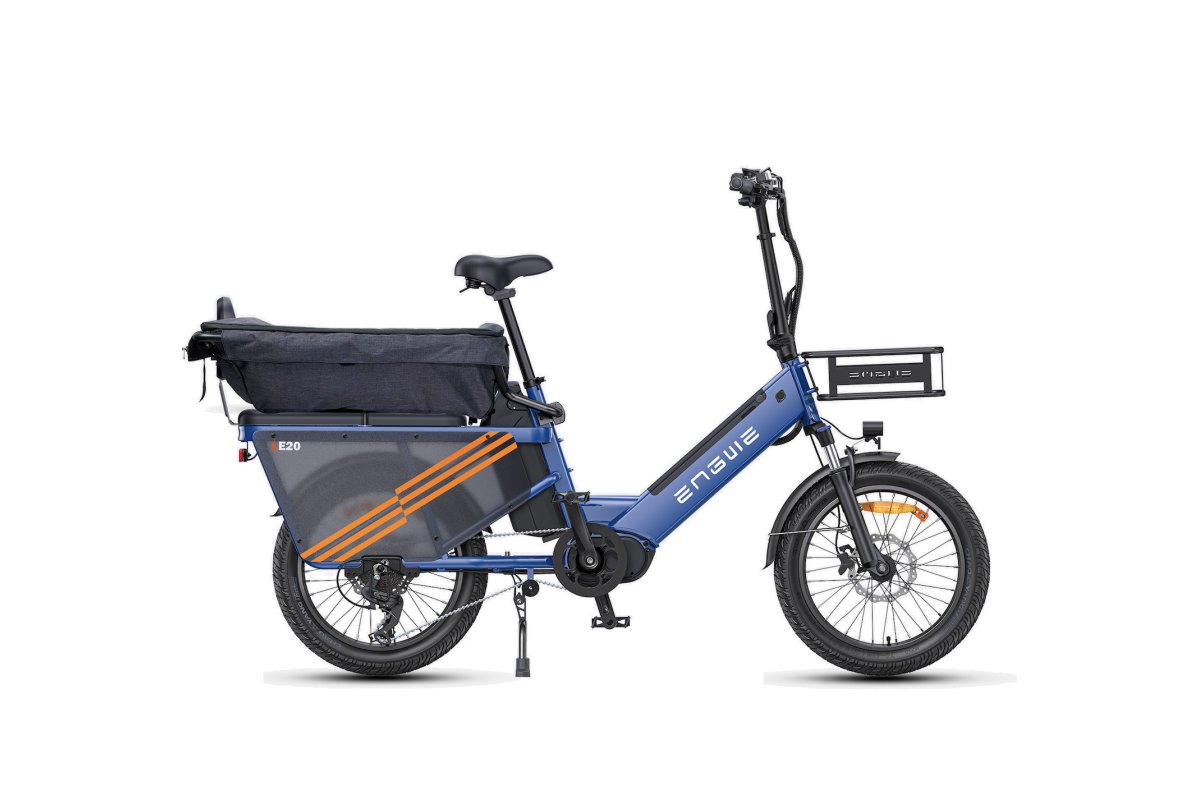 Vélo Cargo Électrique ENGWE LE20 Gris VERSION PASSAGER 250W 1 Batterie 19.2AH
