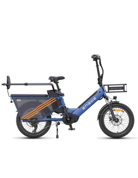 Vélo Cargo Électrique ENGWE LE20 Gris VERSION PASSAGER 250W 2 Batteries 38.4AH