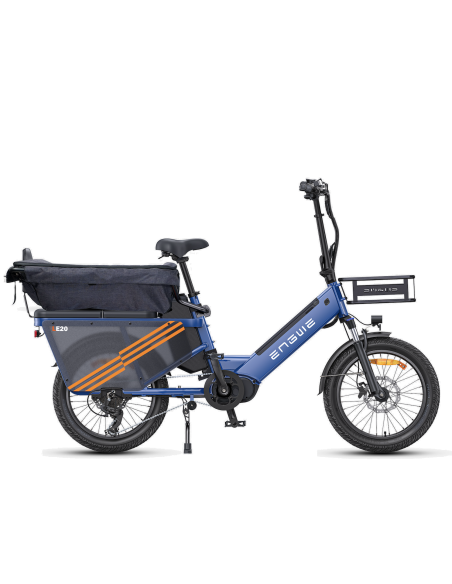 Vélo Cargo Électrique ENGWE LE20 Gris VERSION PASSAGER 250W 2 Batteries 38.4AH