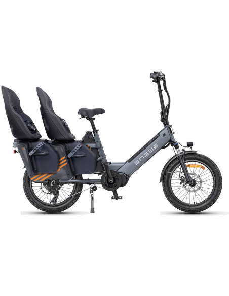 Vélo Cargo Électrique ENGWE LE20 Gris VERSION PASSAGER 250W 2 Batteries 38.4AH