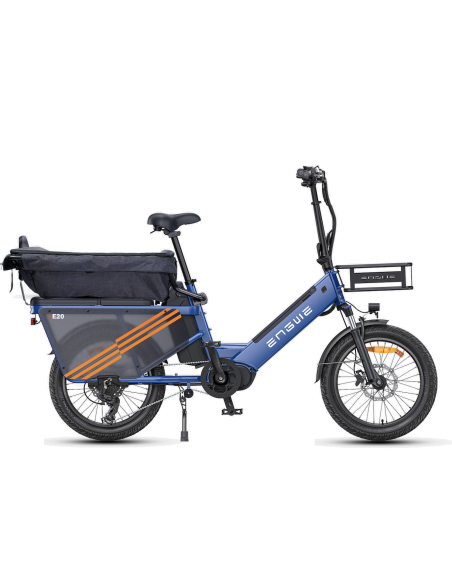 Vélo Cargo Électrique ENGWE LE20 Gris VERSION PASSAGER 250W 2 Batteries 38.4AH