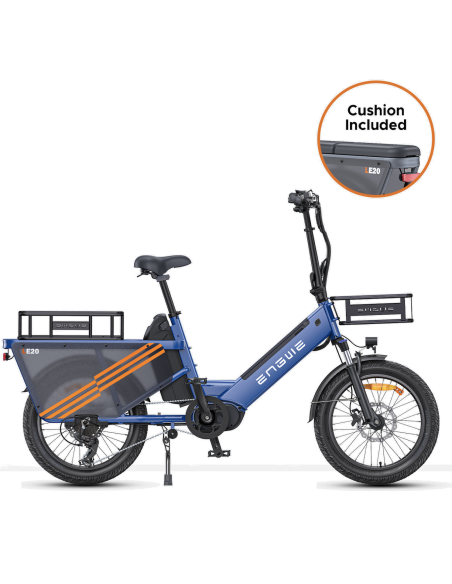 Vélo Cargo Électrique ENGWE LE20 Gris VERSION PASSAGER 250W 2 Batteries 38.4AH