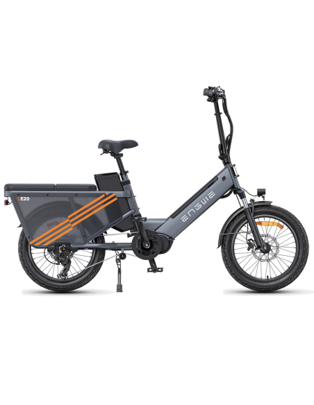 Vélo Cargo Électrique ENGWE LE20 Gris VERSION PASSAGER 250W 2 Batteries 38.4AH