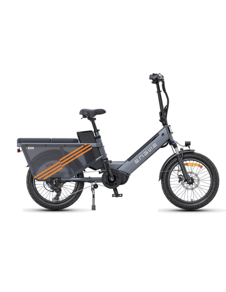 Vélo Cargo Électrique ENGWE LE20 Gris VERSION PASSAGER 250W 2 Batteries 38.4AH