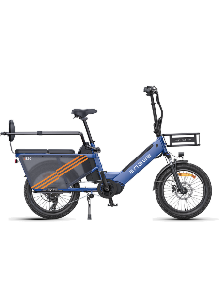 Vélo Cargo Électrique ENGWE LE20 Gris VERSION PASSAGER 250W 2 Batteries 38.4AH