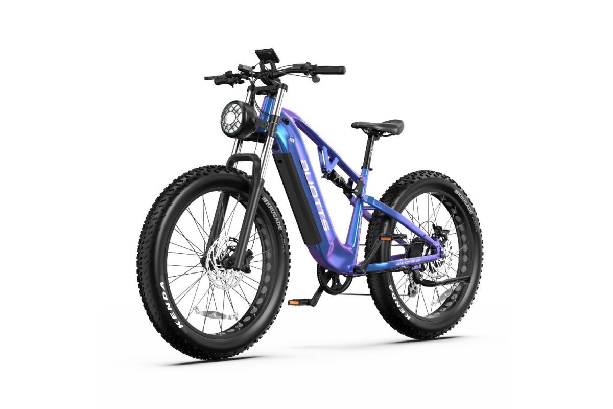 Vélo Electrique DUOTTS E26 Bleu-Violet 26 pouces 55km/h 48V 20Ah 750W Double Moteur