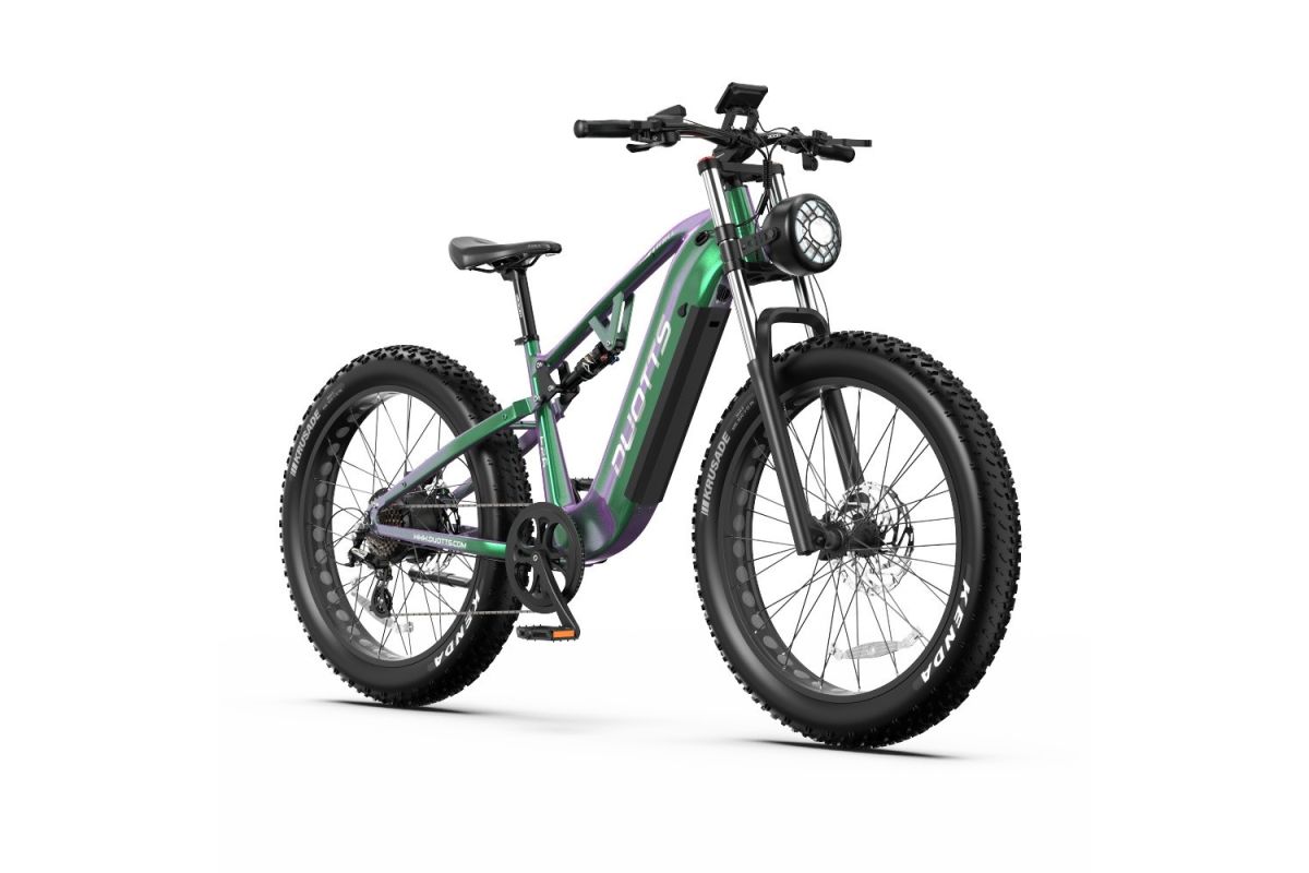 Vélo Electrique DUOTTS E26 Vert-Violet 26 pouces 55km/h 48V 20Ah 750W Double Moteur