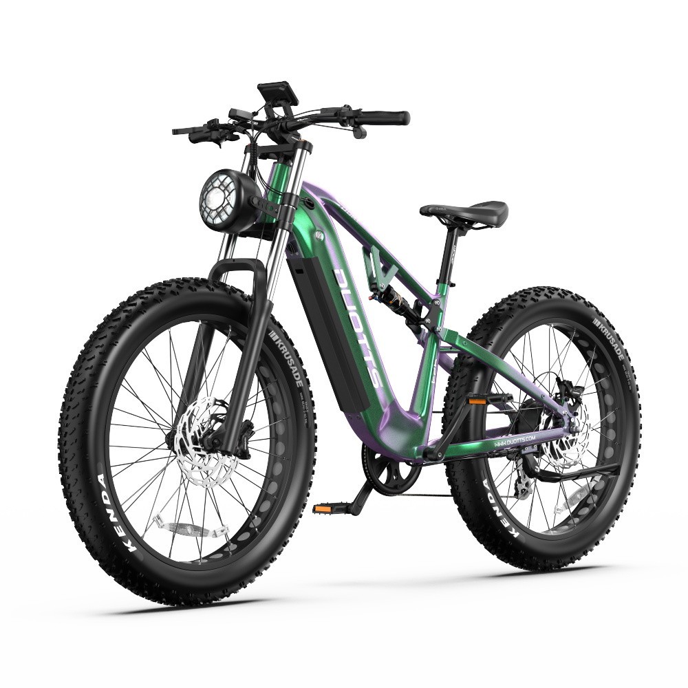 Vélo Electrique DUOTTS E26 Vert-Violet 26 pouces 55km/h 48V 20Ah 750W Double Moteur