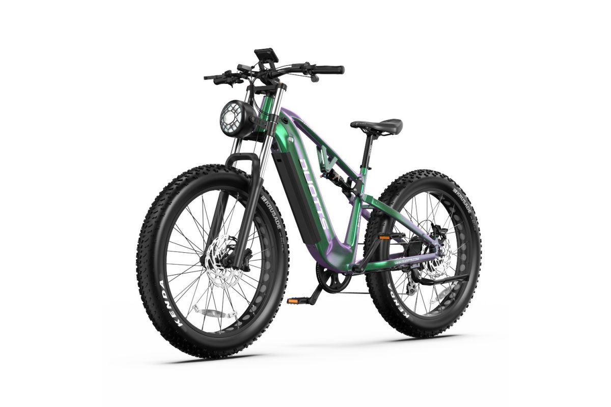 Vélo Electrique DUOTTS E26 Vert-Violet 26 pouces 55km/h 48V 20Ah 750W Double Moteur