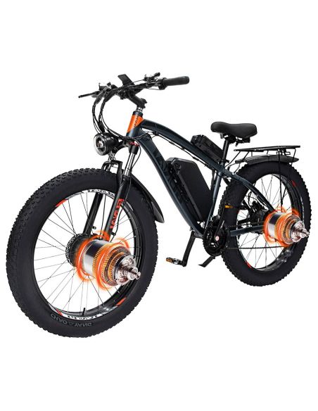 GUNAI GN88 VF09 Vélo Électrique 26 pouces 2*1000W Moteurs 48V 22Ah 55km/h Vitesse