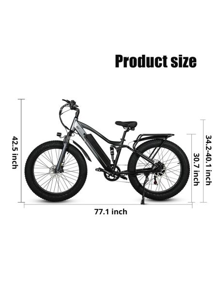 Vélo électrique CMACEWHEEL TP26 26*4.0 pouces pneu CST 750W