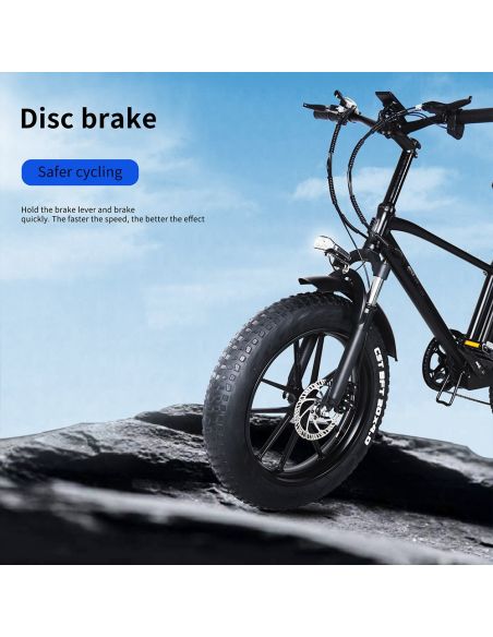 CMACEWHEEL T20 Vélo Électrique 750W Moteur 48V 17Ah 45km/h Vitesse Noir