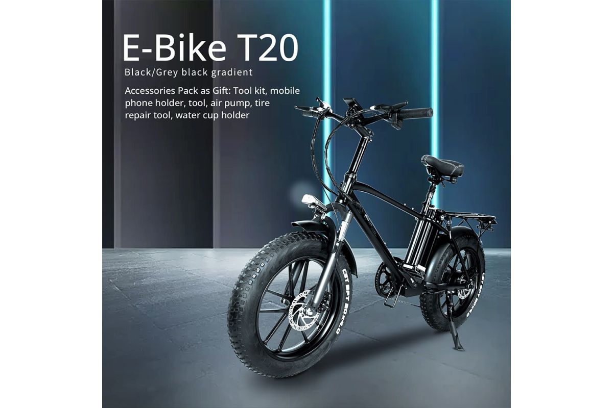 CMACEWHEEL T20 Vélo Électrique 750W Moteur 48V 17Ah 45km/h Vitesse Noir