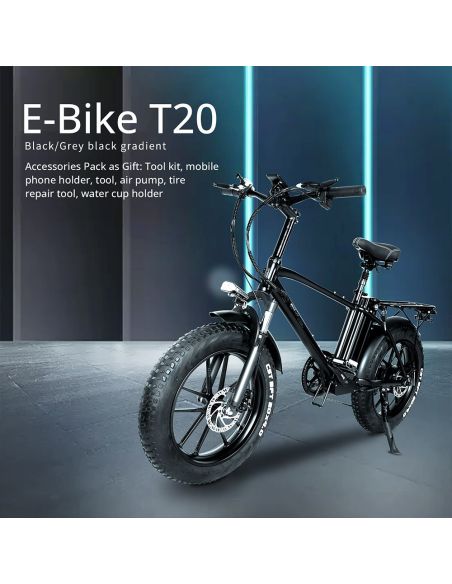 CMACEWHEEL T20 Vélo Électrique 750W Moteur 48V 17Ah 45km/h Vitesse Noir
