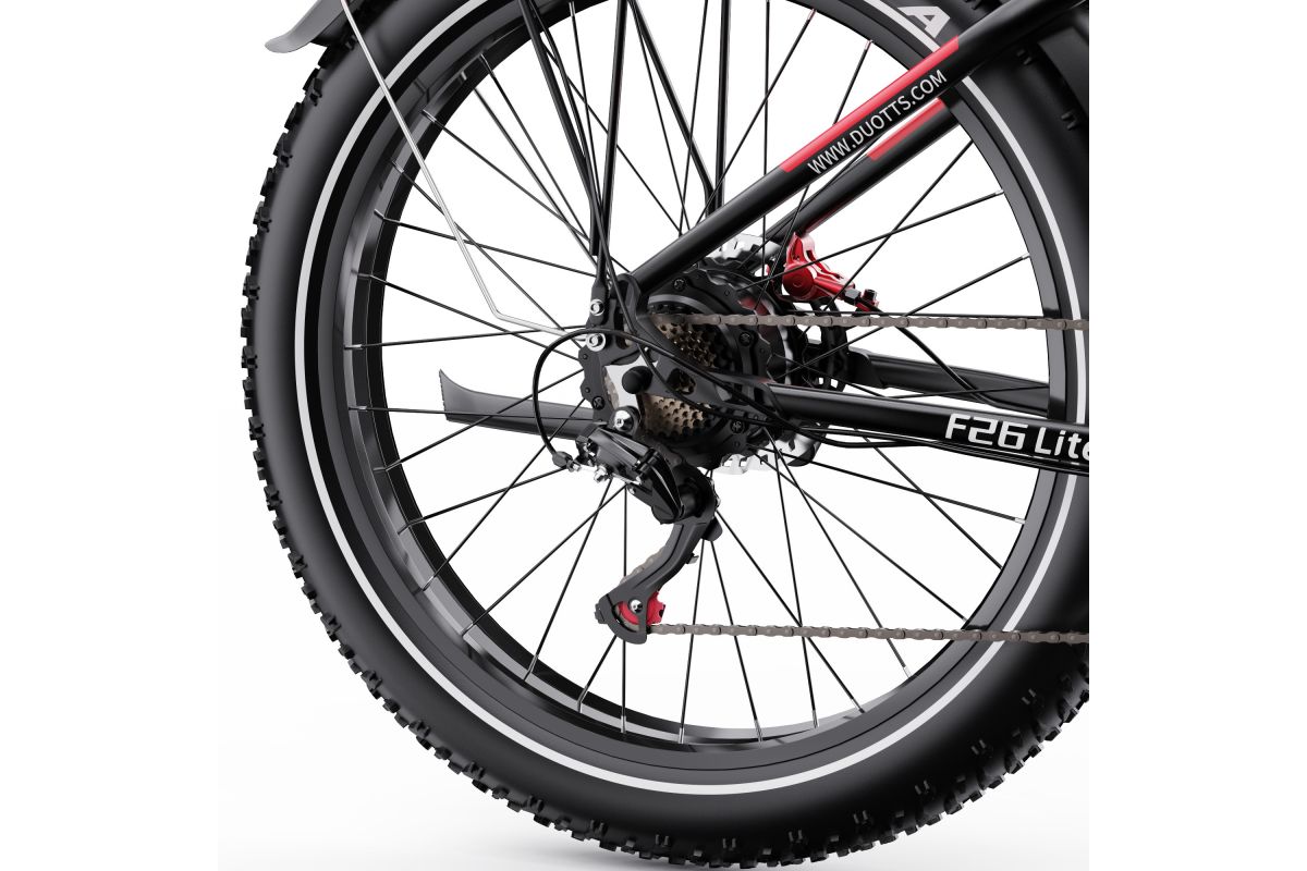Vélo Electrique DUOTTS F26 Lite Rouge-Noir 26 pouces  48V 18Ah 750W