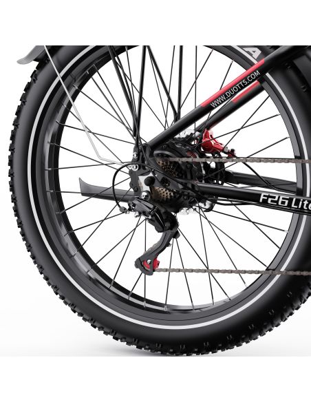 Vélo Electrique DUOTTS F26 Lite Rouge-Noir 26 pouces  48V 18Ah 750W