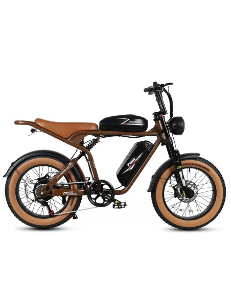 Vélo Électrique SAMEBIKE M20-III MARRON 1000W-1200W EN CRETE Version un moteur