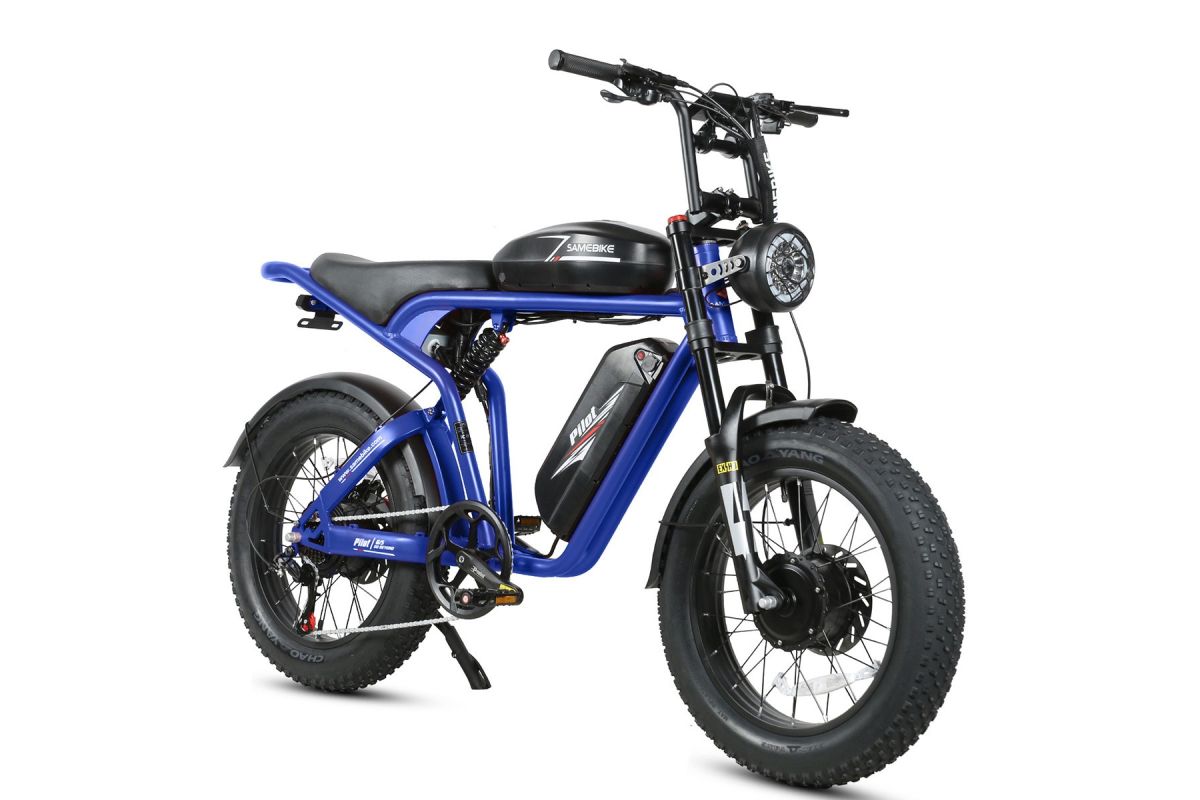 Vélo Électrique SAMEBIKE M20-III BLEU 1000W-1200W EN CRETE Version double moteurs