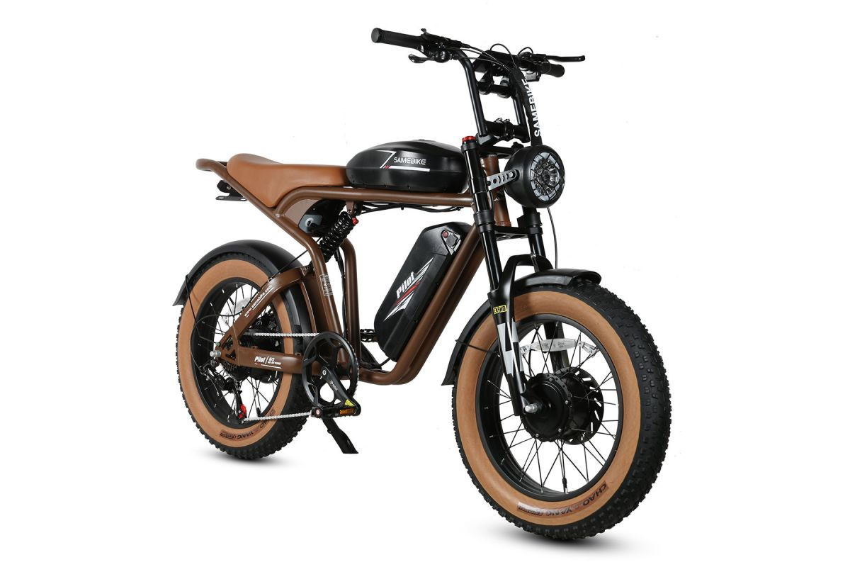 Vélo Électrique SAMEBIKE M20-III MARRON 1000W-1200W EN CRETE Version double moteurs