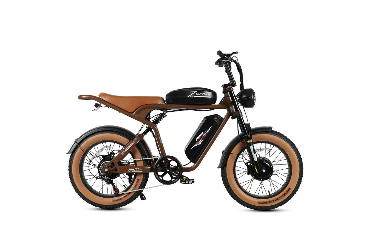 Vélo Électrique SAMEBIKE M20-III MARRON 1000W-1200W EN CRETE Version double moteurs