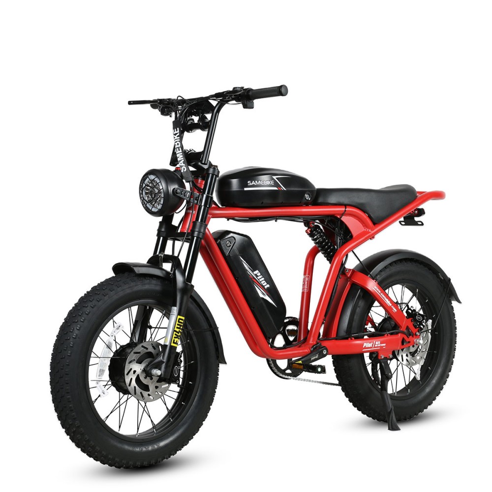 Vélo Électrique SAMEBIKE M20-III ROUGE 1000W-1200W EN CRETE Version double moteurs