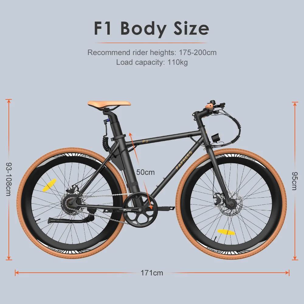 Vélo Electrique 250W FAFREES F1-38 Orange