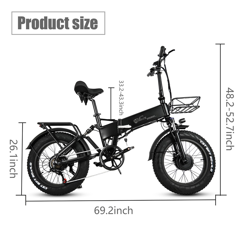 Vélo électrique CMACEWHEEL RX20 MAX double moteur 750 W 40-45 km/h vitesse maximale 110 km portée maximale 20*4.0 '' pneu CST batterie 17 Ah charge 150 kg frein hydraulique
