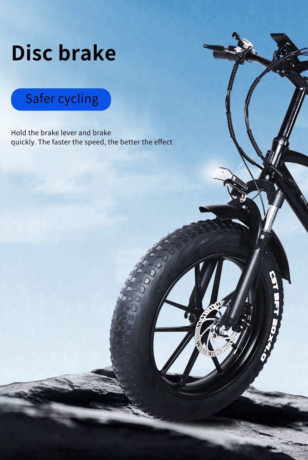 Vélo électrique CMACEWHEEL T20 20 * 4.0 pouces Pneu CST Moteur 750W 40-45 km / h Vitesse maximale Batterie 17Ah - Dégradé gris noir