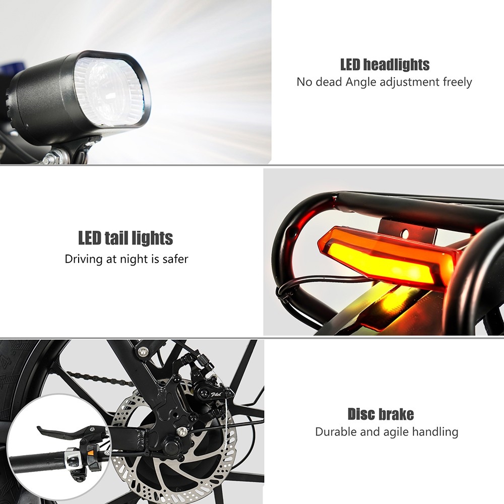 CMACEWHEEL Y20 Vélo électrique pliant Step Through Cyclomoteur E-bike, 20 * 4.0 pouces Gros pneu 750W Moteur 48V15Ah Batterie 40 km / h Vitesse maximale 70 km Portée maximale 150 kg Charge maximale