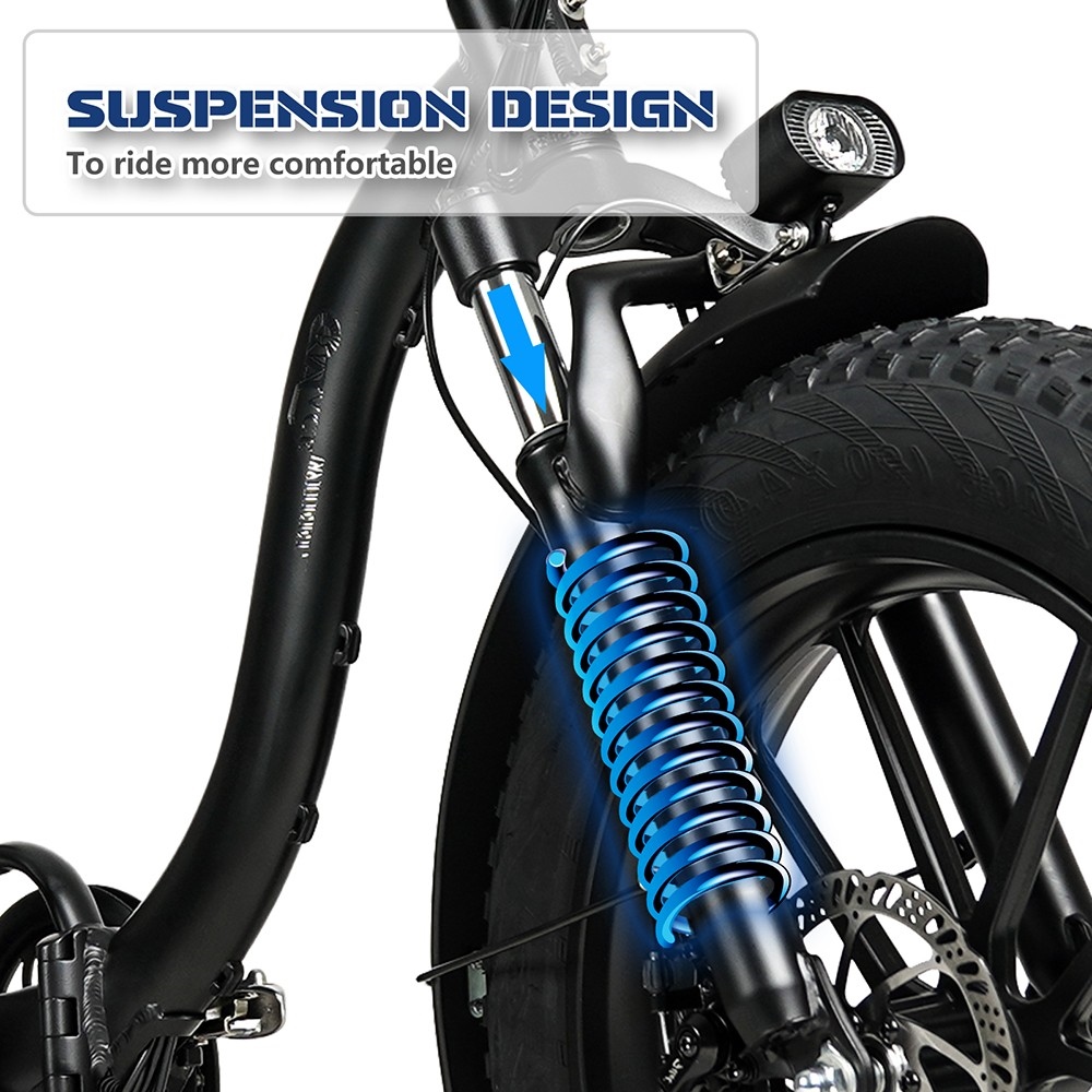 CMACEWHEEL Y20 Vélo électrique pliant Step Through Cyclomoteur E-bike, 20 * 4.0 pouces Gros pneu 750W Moteur 48V15Ah Batterie 40 km / h Vitesse maximale 70 km Portée maximale 150 kg Charge maximale